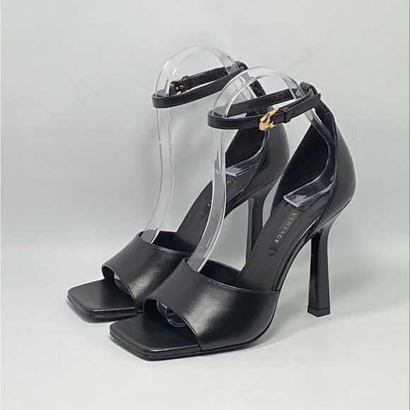 VERSACE Black Medusa Heeled Sandals size 36.5 - Picture 2 of 12